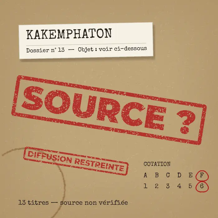 Pochette de l'album Source ? : un dossier beige tamponné « SOURCE ? » en rouge
