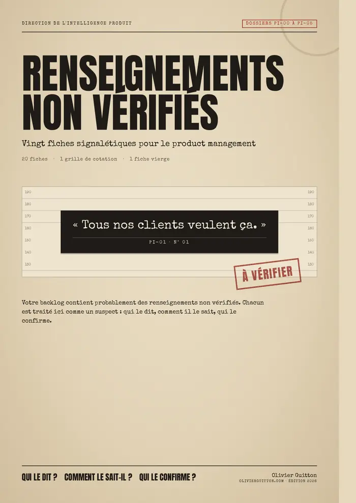 Couverture du dossier Renseignements non vérifiés