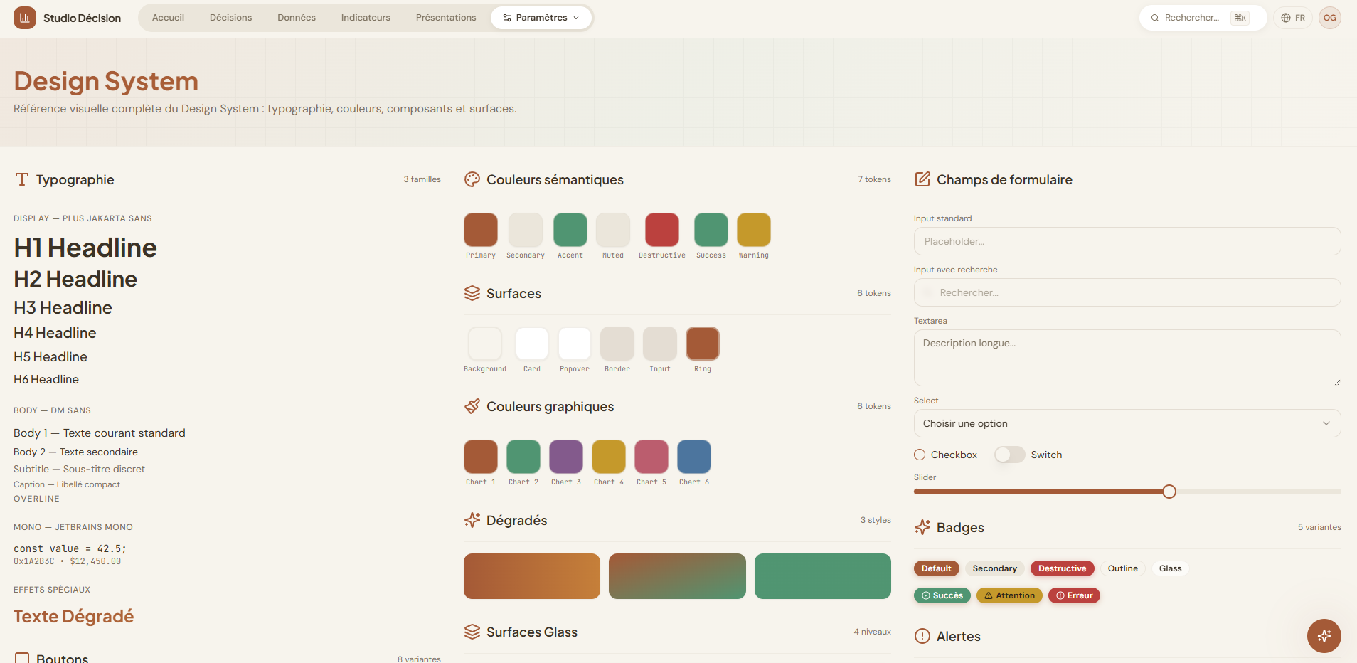 Design system « Crème » - Studio Décision